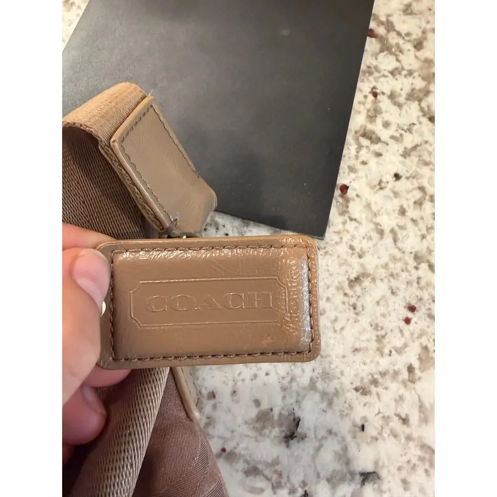 Coach Brown Signature Canvas Computer Messenger Bag READ